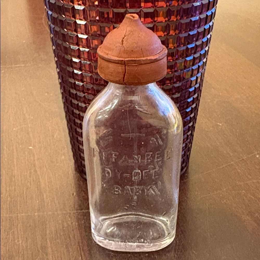 Vintage Effanbee Dy-Dee Baby embossed glass nursing bottle